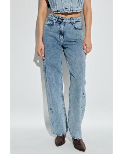 IRO Blue Embroidered Cotton Jeans