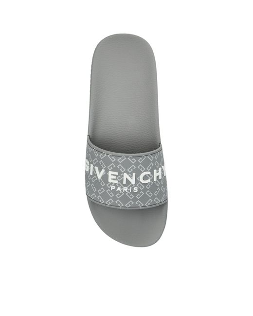 Givenchy White Logo Patch Monogrammed Sandals for men