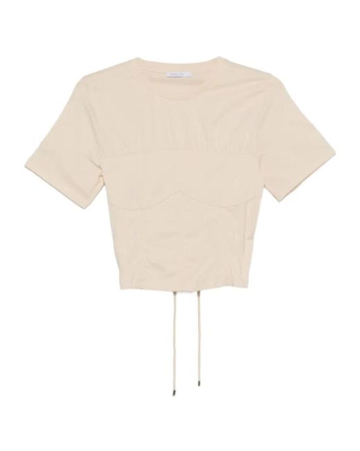 Patrizia Pepe White Corset Detail T-Shirt
