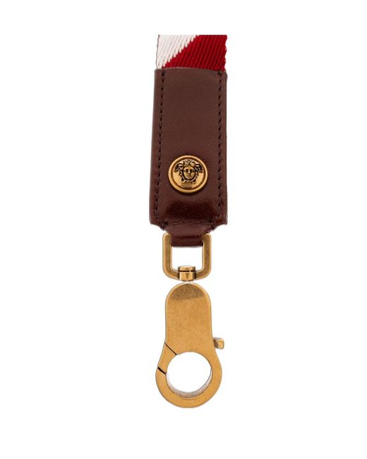 Versace Red Patterned Lanyard Keychain for men