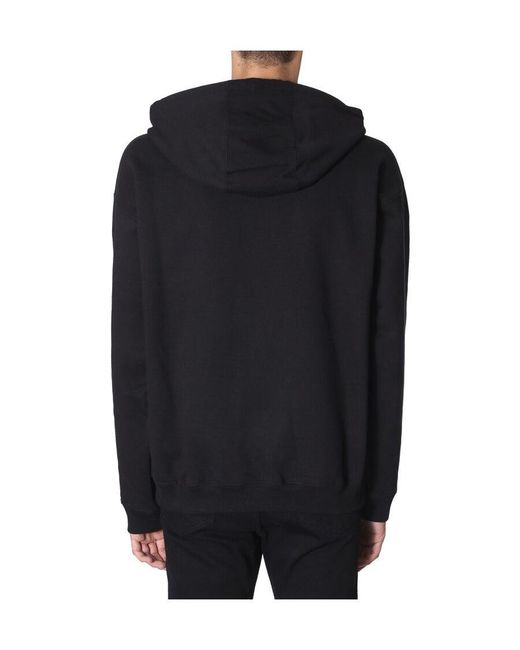 Versace Black Atelier Logo Print Hoodie for men