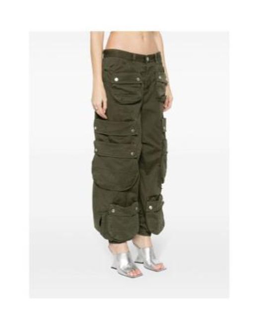 DSquared² Green Multi-Pocket Cargo Trousers