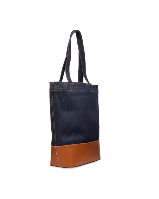 A.P.C. Blue Axelle Tote Bag for men