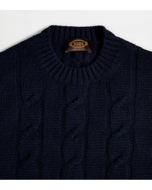 Tod's Blue Long-Sleeved Sweater for men