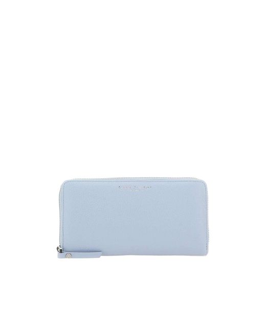 Gianni Chiarini Blue Zip-Around Grain Wallet