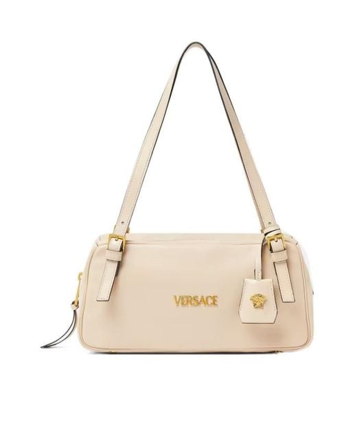 Versace Natural Tag Logo Shoulder Bag