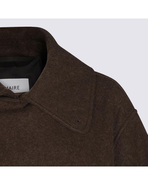 Lemaire Brown Short Double-Breasted Belted Coat