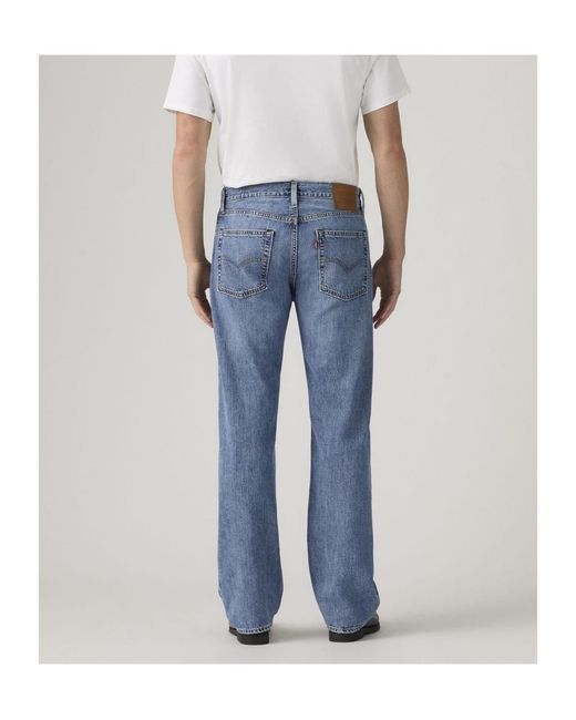 Levi's Blue Premium 555 Relaxed Straight Jeans for men