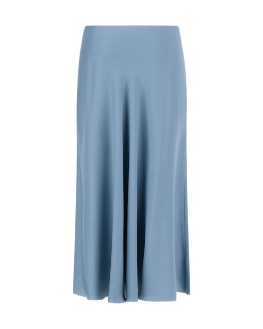 Herno Blue Satin Resort Skirt
