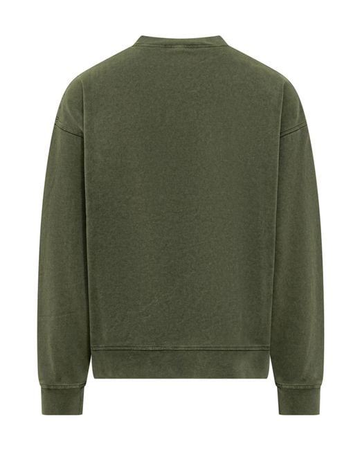 DSquared² Green Loose Fit Raw Edge Crewneck Sweatshirt for men