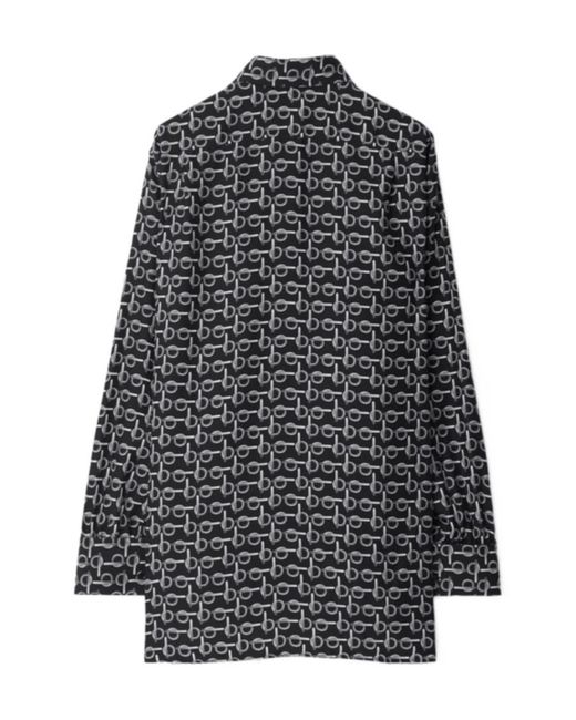 Burberry Black B Jacquard Long Sleeved Shirt