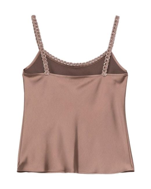 D.exterior Brown Embellished Camisole Top
