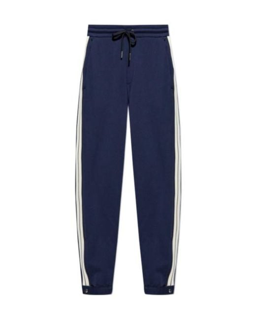 Moncler Blue Side Stripes Drawstring Trousers for men