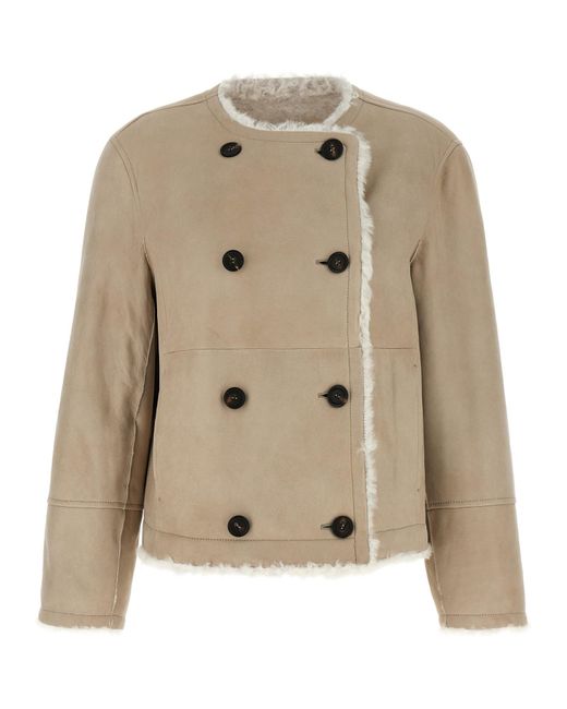 Brunello Cucinelli Multicolor 'Fuzzy' Reversible Caban
