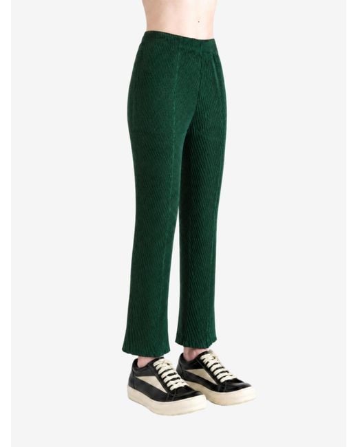Issey Miyake Green Straight-Leg Pleats Pants