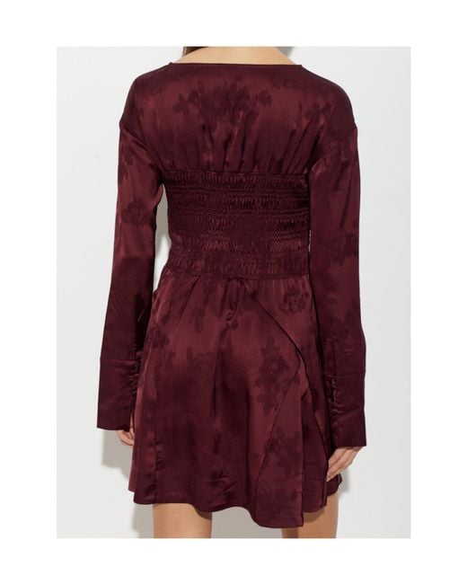 Ganni Purple Jacquard Patchwork Mini Dress