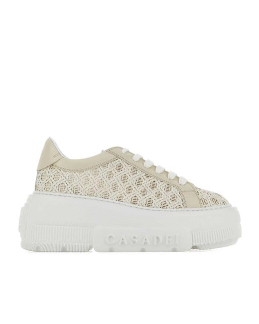 Casadei Gray Nexus Mesh Platform Sneakers