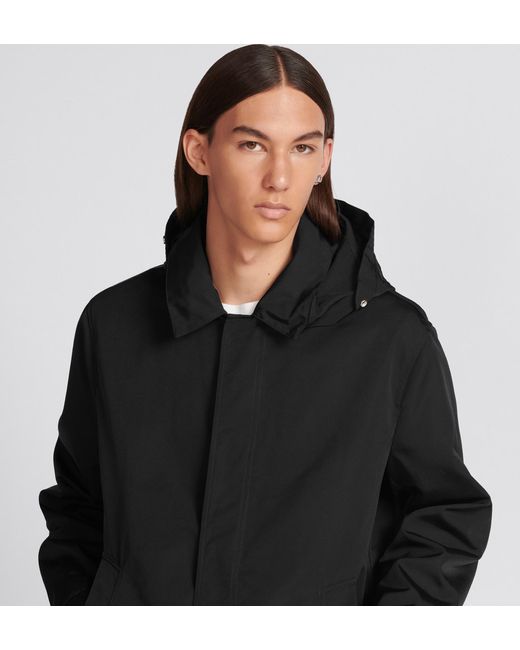 Dior Black Homme Collared Trench Coat for men