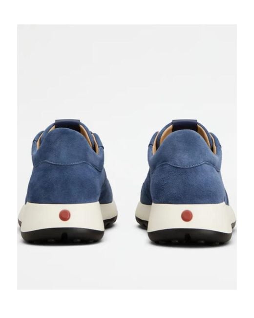 Tod's Blue Dot Suede Lace-Up Sneakers for men
