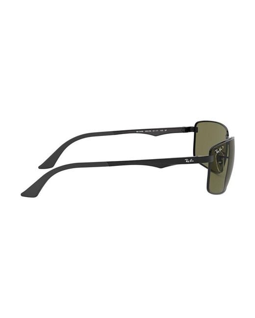 Ray-Ban Green Rb3498 Rectangular Frame Polarised Sunglasses for men