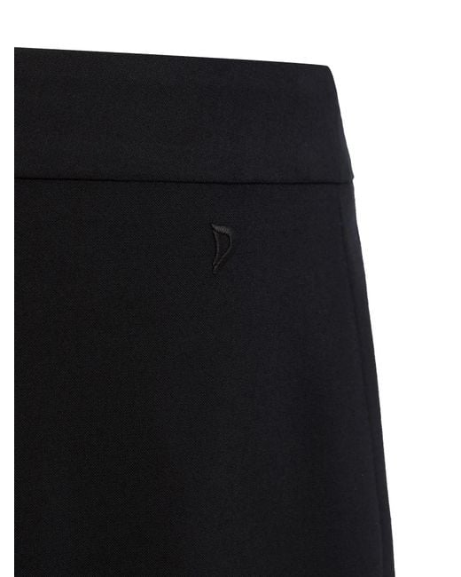 Dondup Black Logo Embroidered Side-Slit Maxi Skirt