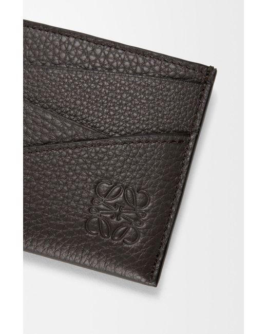 Loewe Gray Puzzle Plain Card Holder for men