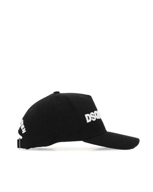 DSquared² Black Logo Embroidered Baseball Hat
