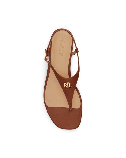 Ralph Lauren Brown Simple Flat Sandals