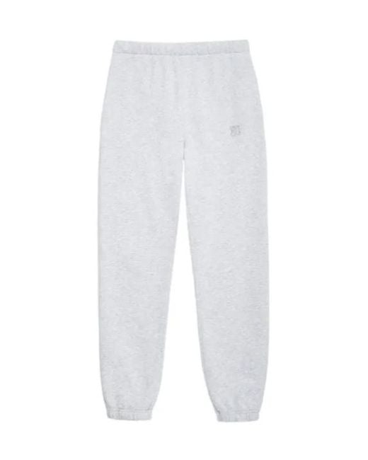 Anine Bing White Stephen Logo-Detail Track Pants
