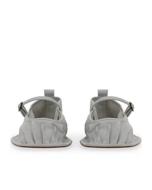 Hereu White Dansa Square Toe Ballerina Shoes