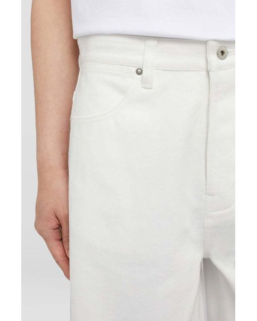 Jil Sander White Denim Shorts for men