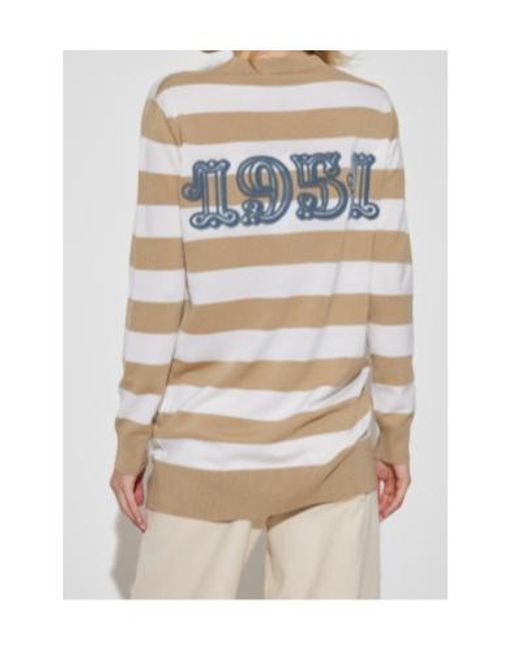 Max Mara White Fiemme Striped Cardigan