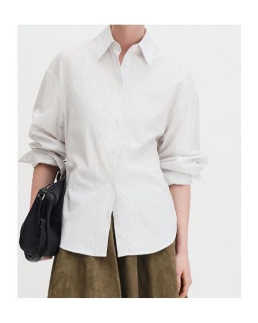 Filippa K White Relaxed Fit Striped Shirt