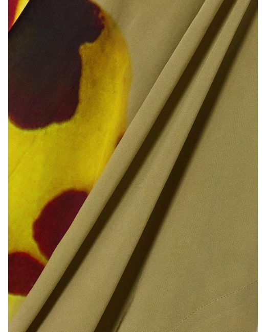 Dries Van Noten Yellow Pattern-Printed Draped Top