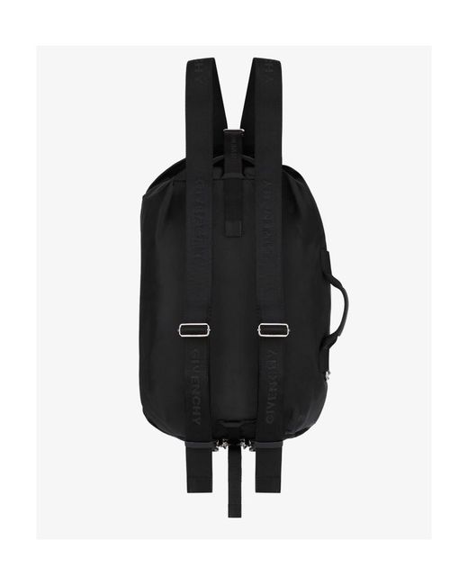 Givenchy Black Logo Printed Zipped Backpack for men