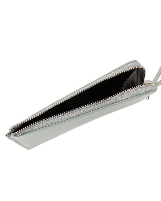 Jil Sander White Zipper Card Holder
