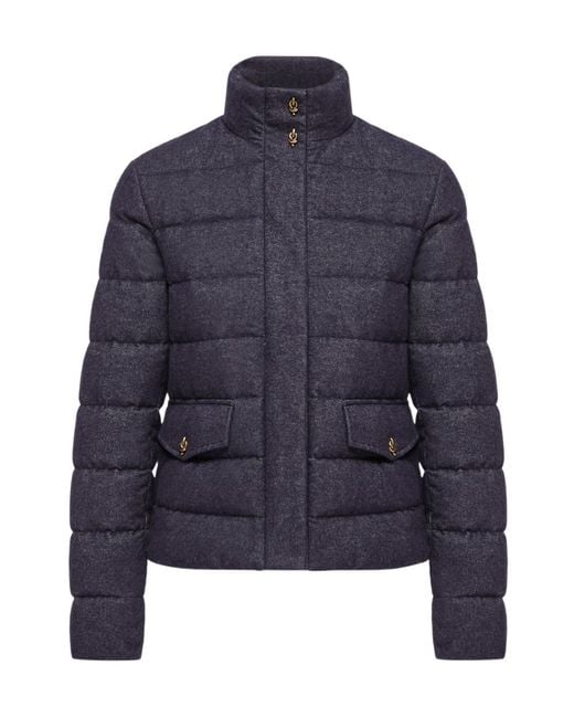 Moncler Blue Bessettez Cotton Short Down Jacket