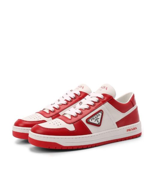 Prada Red Downtown Logo Casual Sneakers