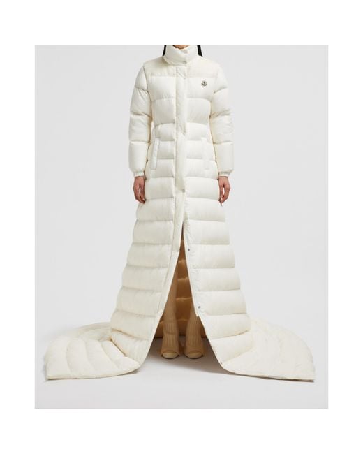 Moncler White Verone Down Long Coat