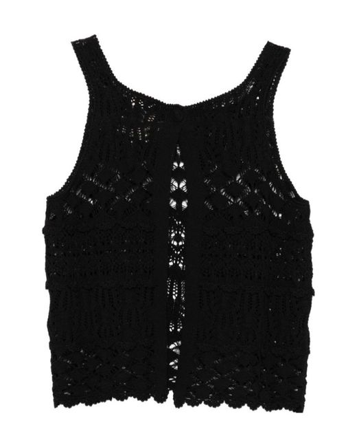 Semicouture Black Lace Top