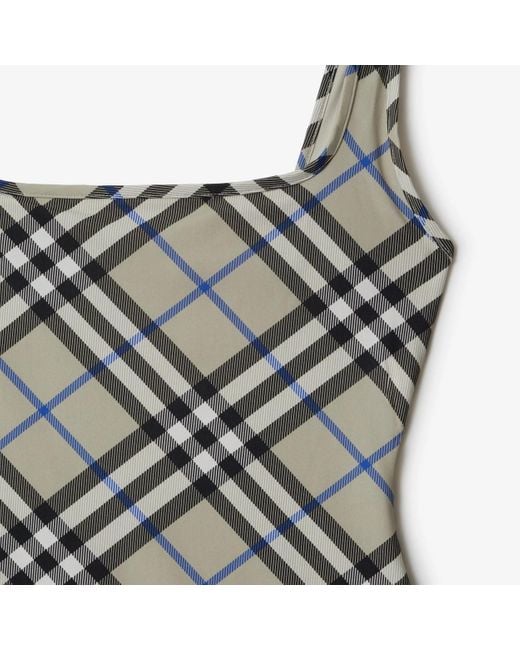 Burberry Gray Classics Check Swimsuit