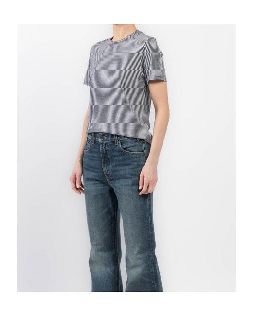 Nili Lotan Gray Lana Striped Cotton-Jersey T-Shirt