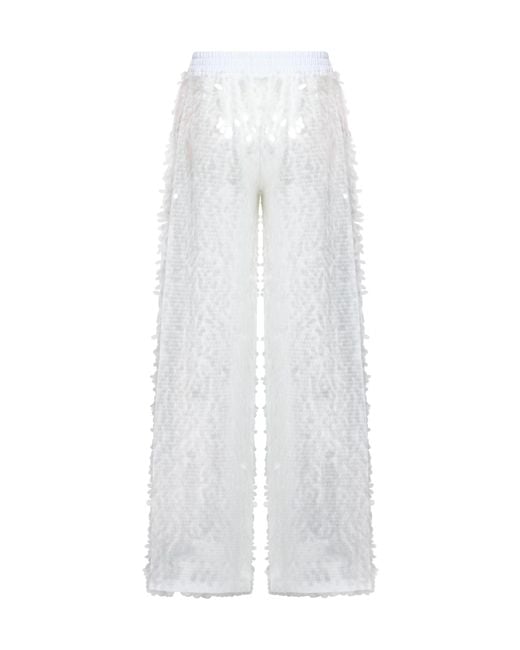Norma Kamali White Wide Trousers
