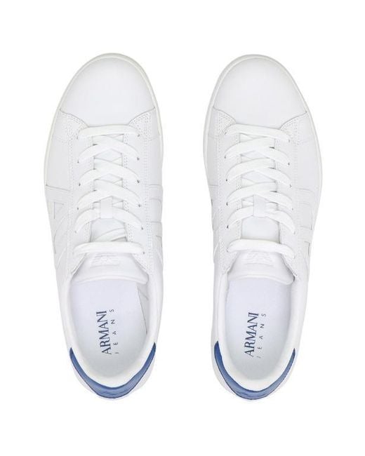 Armani Jeans White Logo Casual Sneakers for men