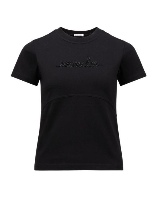 Moncler Black Logo Patch Crewneck T-Shirt