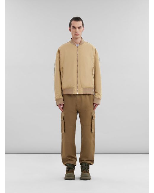Marni Natural Contrast Back Twill Bomber Jacket for men
