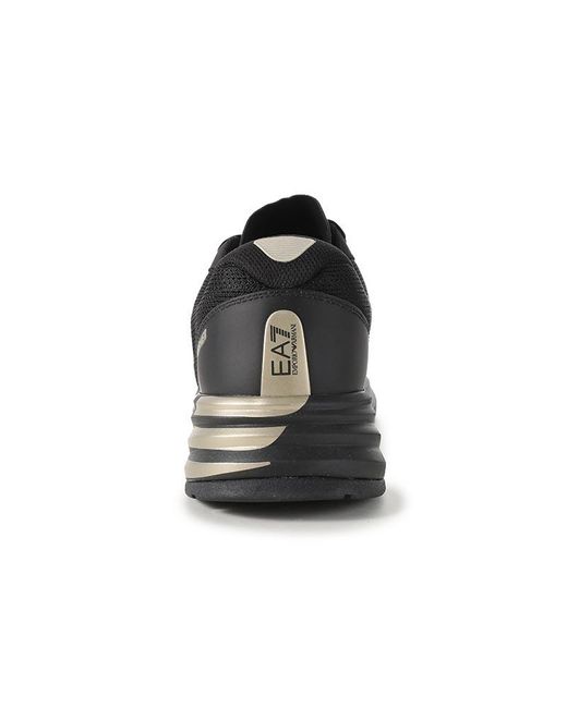 EA7 Black Lace Up Sneakers for men