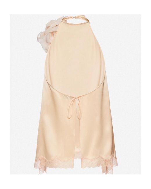 Magda Butrym Natural Re26 Halterneck Lace-Trim Top