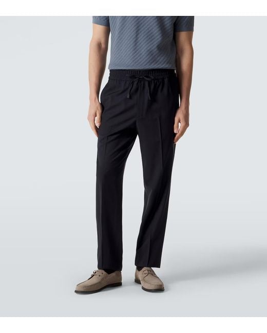 Brioni Blue Asolo Wool Straight Pants for men