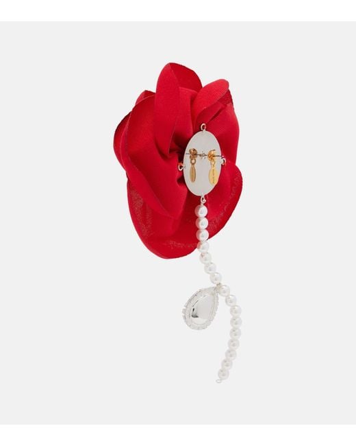 Magda Butrym Red Single Teardrop Earring